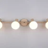 Deckenstrahler BOBA 4-flammig aus Metall in Beige mit Glasschirmen, Breite 70cm
