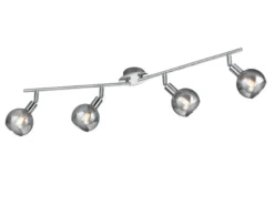 Deckenstrahler BREST 4-flammig Chrom mit Rauchglas, Breite 85cm