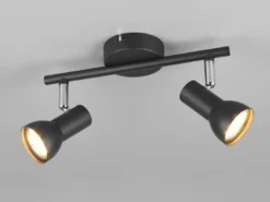 Deckenstrahler CANTAR 2-flammig Metall Schwarz, Breite 25,5cm