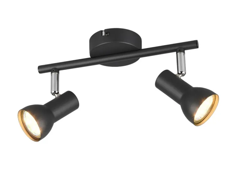 Deckenstrahler CANTAR 2-flammig Metall Schwarz, Breite 25,5cm