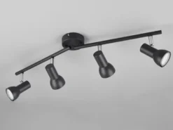 Deckenstrahler CANTAR 4-flammig Metall Schwarz, Breite 60,5cm