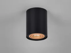 Deckenstrahler COOKIE Schwarz-Gold mit schwenkbarem GU10 Spot, Ø 9,6cm