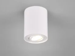 Deckenstrahler COOKIE Weiß mit schwenkbarem GU10 Spot, Ø 9,6cm