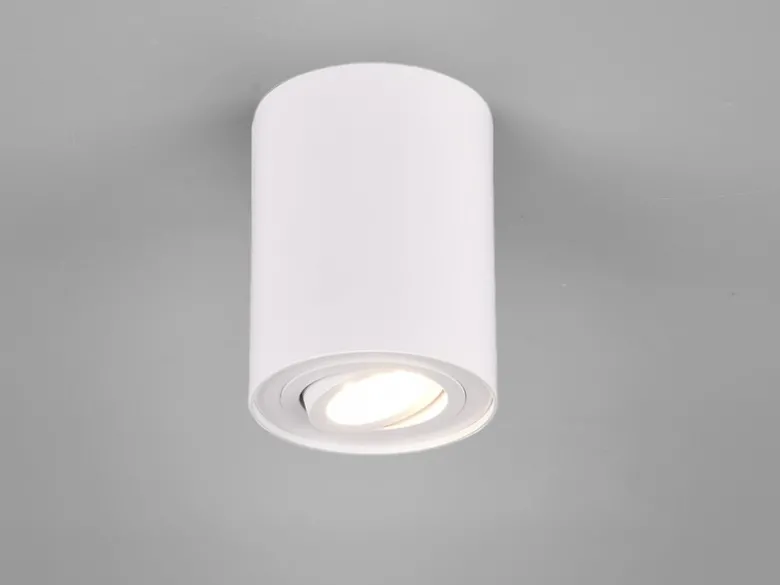 Deckenstrahler COOKIE Weiß mit schwenkbarem GU10 Spot, Ø 9,6cm