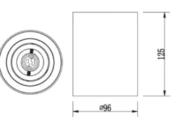 Deckenstrahler COOKIE Weiß-Schwarz mit schwenkbarem GU10 Spot, Ø 9,6cm