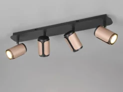 Deckenstrahler GILLAN 4-flammig Metall Schwarz / Coffee, Breite 60cm