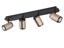 Deckenstrahler GILLAN 4-flammig Metall Schwarz / Coffee, Breite 60cm