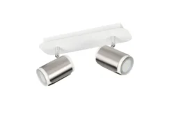 Deckenstrahler GILLAN 2-flammig Metall Weiß / Silber, Breite 30cm