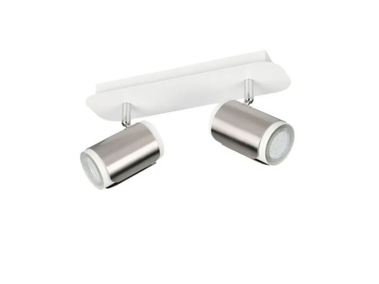 Deckenstrahler GILLAN 2-flammig Metall Weiß / Silber, Breite 30cm