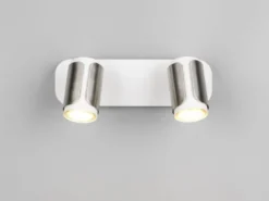 Deckenstrahler GILLAN 2-flammig Metall Weiß / Silber, Breite 30cm