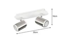 Deckenstrahler GILLAN 2-flammig Metall Weiß / Silber, Breite 30cm