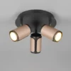 Deckenstrahler GILLAN 3-flammig Metall Schwarz / Coffee, rund Ø 30cm