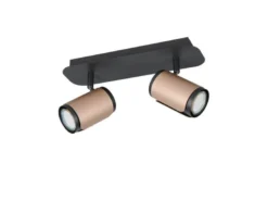 Deckenstrahler GILLAN 2-flammig Metall Schwarz / Coffee, Breite 30cm