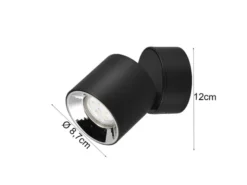 Deckenstrahler GUAYANA Schwarz, Ø 9cm