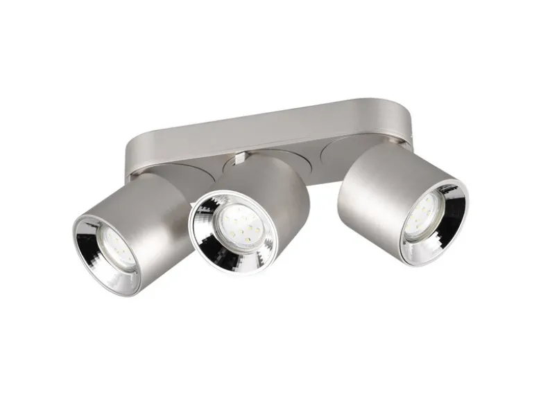 Deckenstrahler GUAYANA Silber 3 Spots schwenkbar, Breite 27cm
