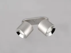 Deckenstrahler GUAYANA Silber 2 Spots schwenkbar, Breite 18cm