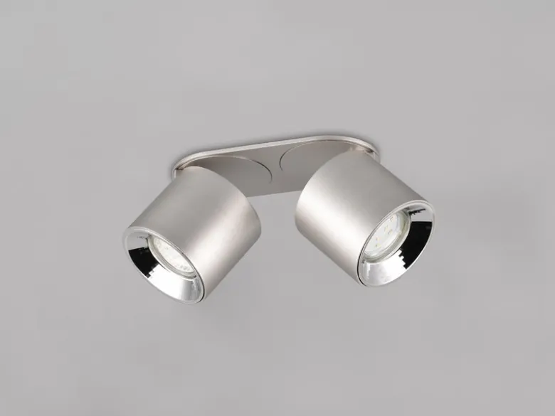 Deckenstrahler GUAYANA Silber 2 Spots schwenkbar, Breite 18cm