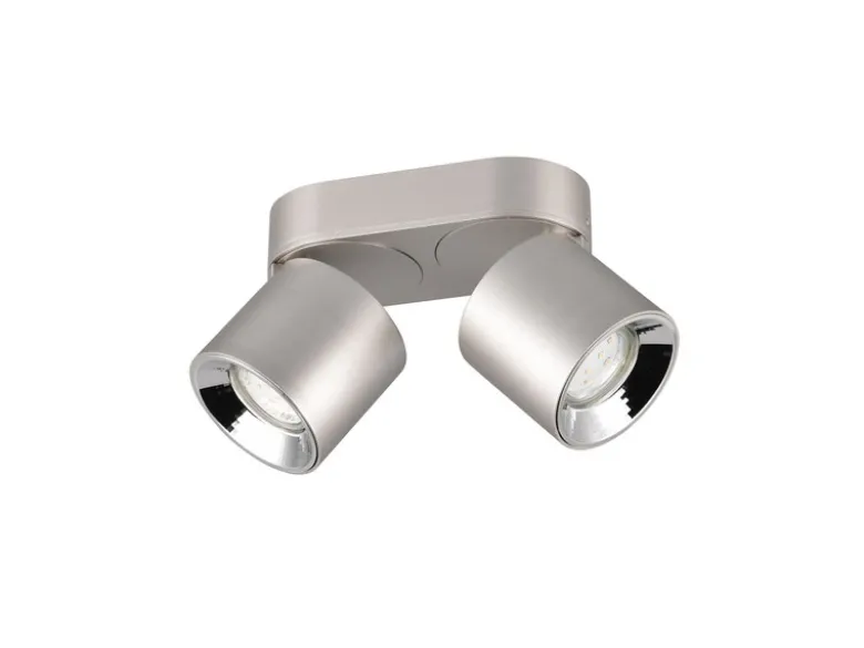 Deckenstrahler GUAYANA Silber 2 Spots schwenkbar, Breite 18cm