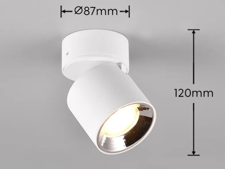 Deckenstrahler GUAYANA Weiß, Ø 9cm