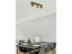 Deckenstrahler MARLEY Altmessing 3-flammig, Breite 48cm