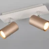 Deckenstrahler MARLEY 2flammig Metall Coffee / Hellgrau, Breite 30cm