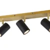 Deckenstrahler MARLEY Schwarz Gold 3-flammig, Breite 48cm