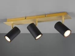 Deckenstrahler MARLEY Schwarz Gold 3-flammig, Breite 48cm