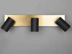 Deckenstrahler MARLEY Schwarz Gold 3-flammig, Breite 48cm
