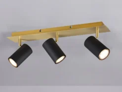 Deckenstrahler MARLEY Schwarz Gold 3-flammig, Breite 48cm