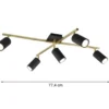 Deckenstrahler MARLEY Schwarz Gold 5-flammig, Arme verstellbar, Breite 77,5cm