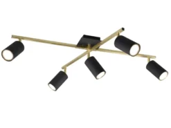 Deckenstrahler MARLEY Schwarz Gold 5-flammig, Arme verstellbar, Breite 77,5cm