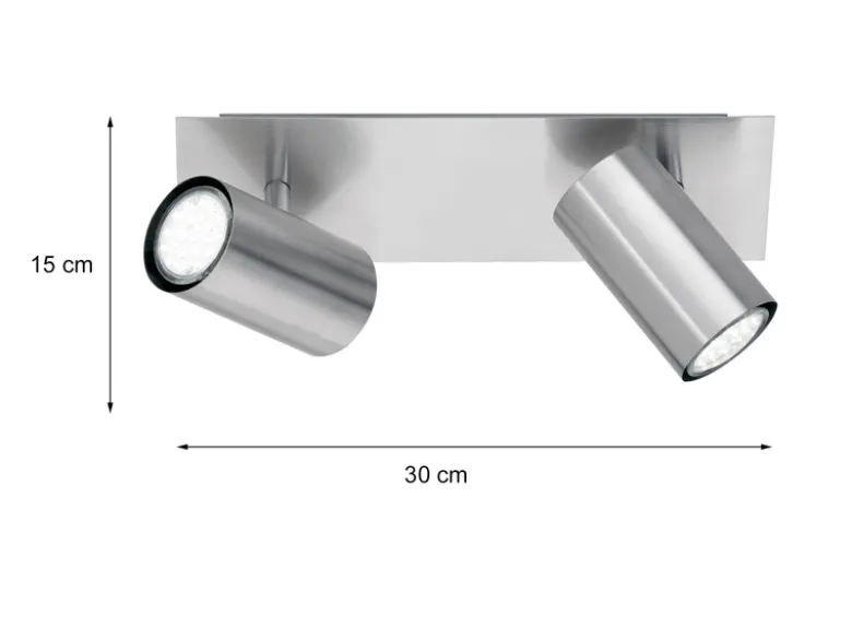 Deckenstrahler MARLEY Silber 2-flammig, Breite 30cm