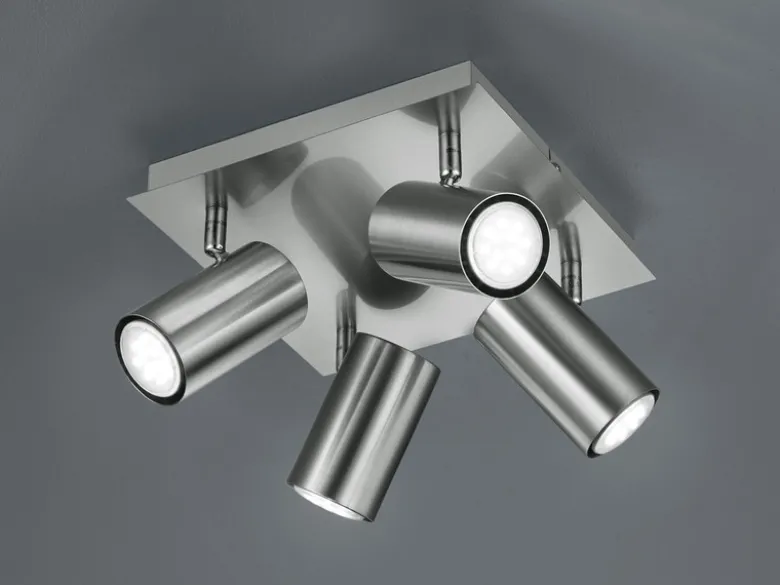 Deckenstrahler MARLEY Silber 4-flammig, Quadrat 24cm