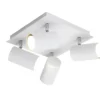 Deckenstrahler MARLEY Weiß 4-flammig, Quadrat 24cm
