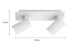 Deckenstrahler MARLEY Weiß 2-flammig, Breite 30cm