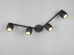 Deckenstrahler NANCY 4-flammig aus Metall Schwarz, Breite 70,5cm