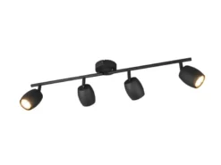 Deckenstrahler NANCY 4-flammig aus Metall Schwarz, Breite 70,5cm