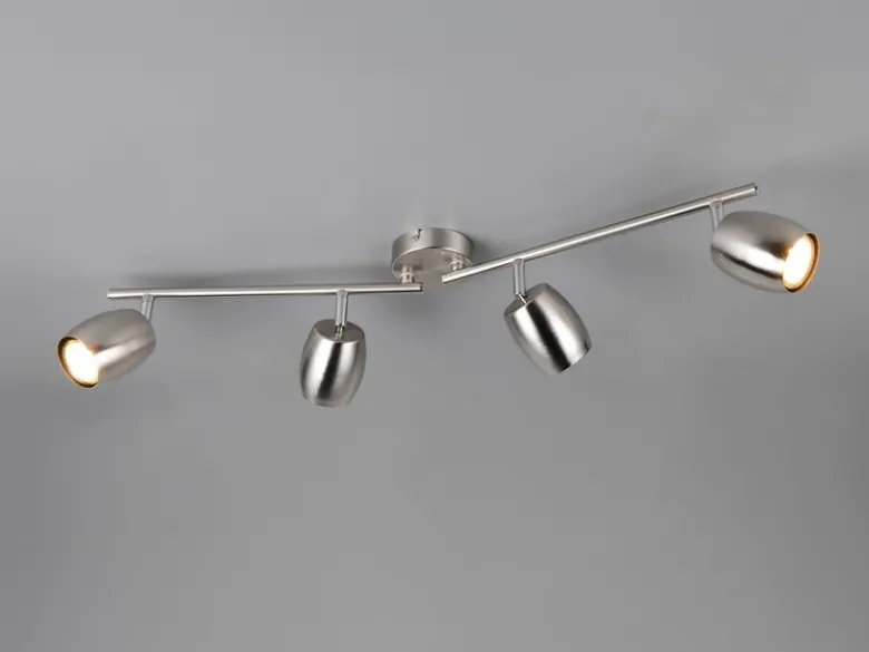 Deckenstrahler NANCY 4-flammig aus Metall Silber, Breite 70,5cm
