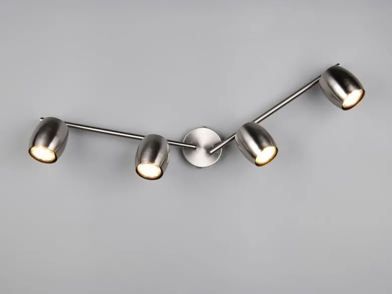 Deckenstrahler NANCY 4-flammig aus Metall Silber, Breite 70,5cm