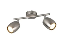 Deckenstrahler NANCY 2-flammig aus Metall Silber, Breite 27,5cm