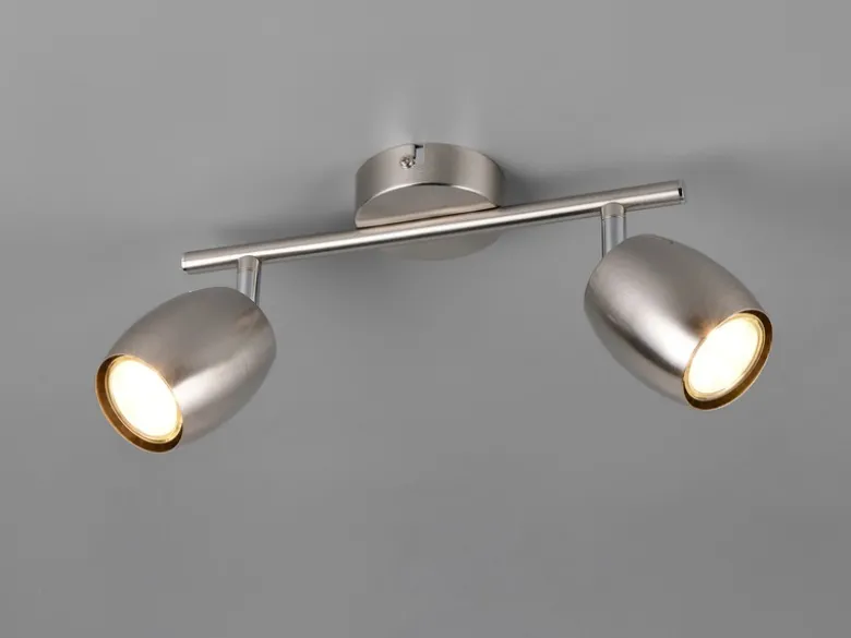 Deckenstrahler NANCY 2-flammig aus Metall Silber, Breite 27,5cm