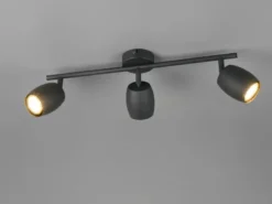 Deckenstrahler NANCY 3-flammig aus Metall Schwarz, Breite 47,5cm