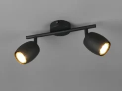 Deckenstrahler NANCY 2-flammig aus Metall Schwarz, Breite 27,5cm