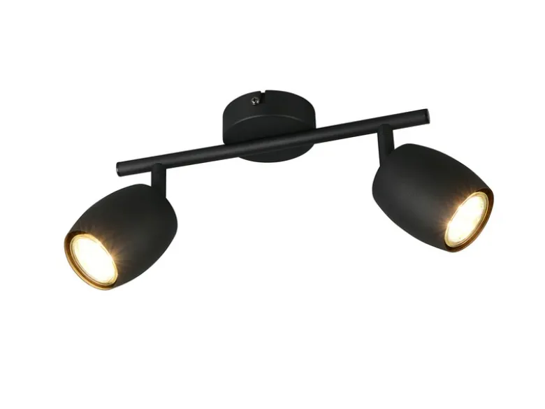Deckenstrahler NANCY 2-flammig aus Metall Schwarz, Breite 27,5cm