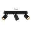 Deckenstrahler PAGO 3-flammig Metallschirm Schwarz, Breite 41cm