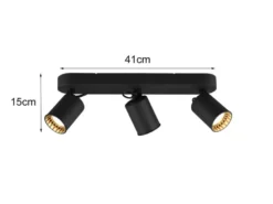 Deckenstrahler PAGO 3-flammig Metallschirm Schwarz, Breite 41cm
