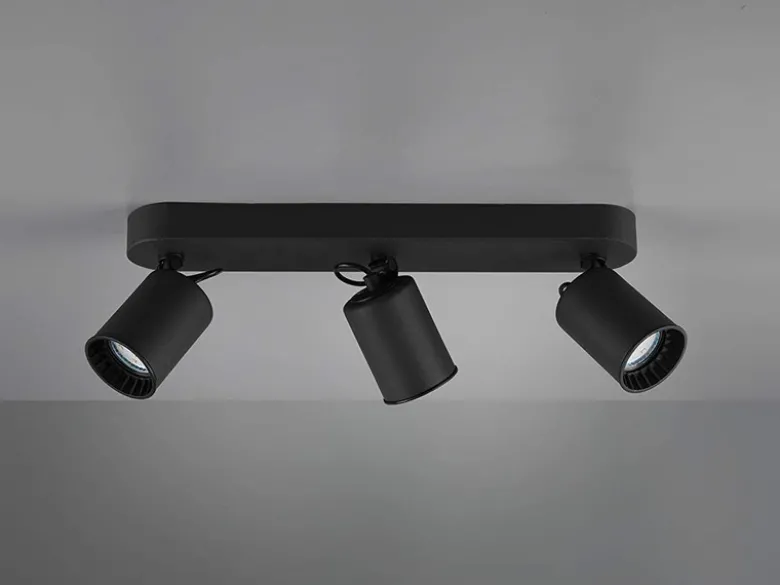 Deckenstrahler PAGO 3-flammig Metallschirm Schwarz, Breite 41cm