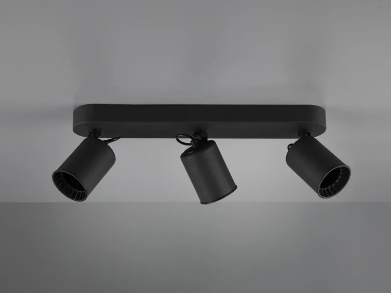 Deckenstrahler PAGO 3-flammig Metallschirm Schwarz, Breite 41cm