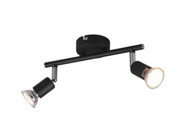 Deckenstrahler PARIS 2-flammig Metall Schwarz, Breite 25cm