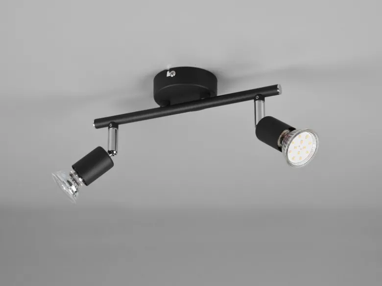 Deckenstrahler PARIS 2-flammig Metall Schwarz, Breite 25cm